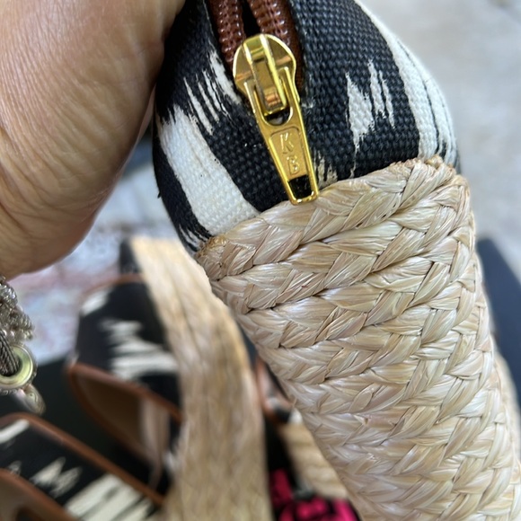 Just fab beautiful high platform, shoes, canvas, black, and brown - Picture 9 of 10